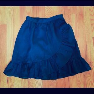 NWT Midnight Blue Jcrew Women Linen Ruffle Skirt 0